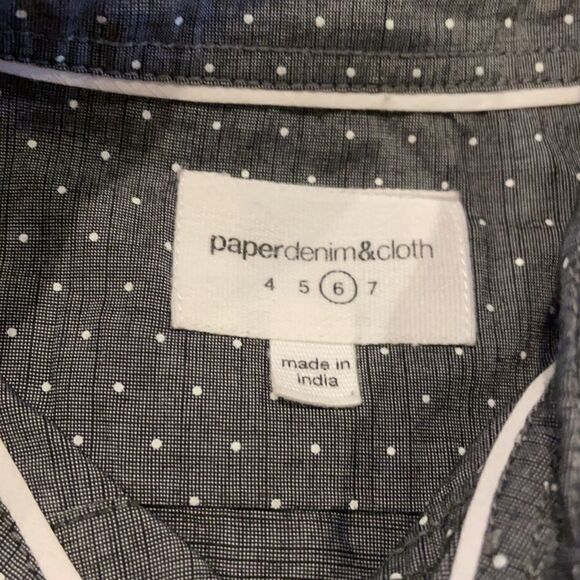 Paper Denim & Cloth Boys Dark Grey Button Down - Picture 4 of 6